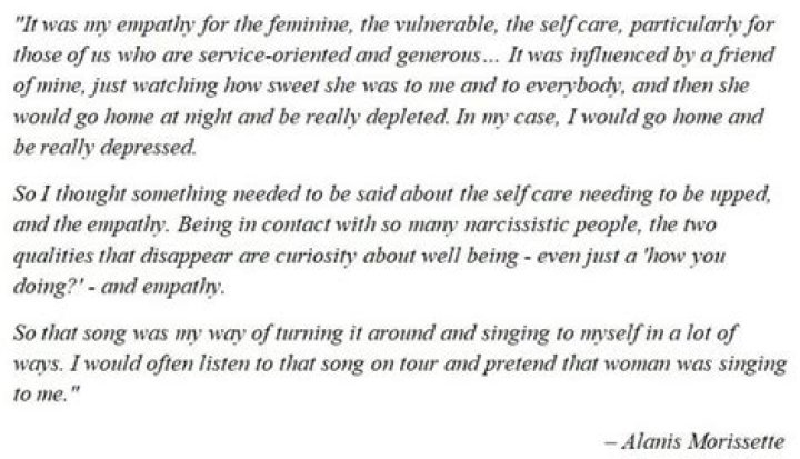 Alanis Morissette’s
Mary Jane Lyrics