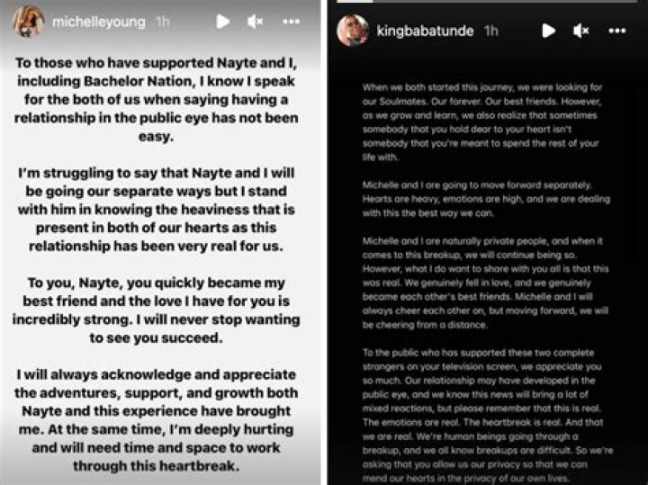His breakup with Michelle Young, says Nayte Olukoya, was a “Dick Move”