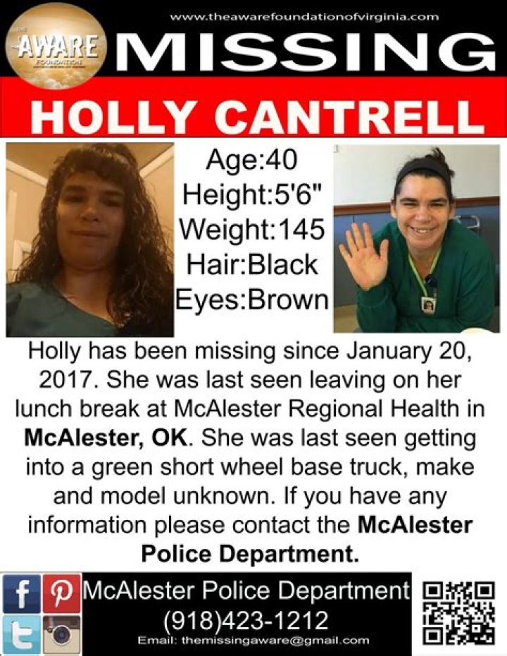 McAlester Holly Cantrell Missing Found Dead: Murder Or Death Still A Mystery