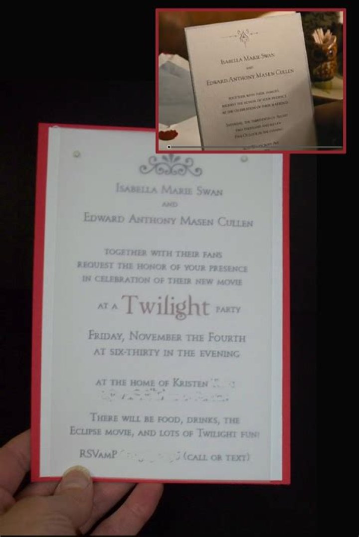 Revealed: Breaking Dawn Wedding Invitation For Edward & Bella