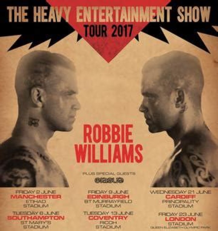 Robbie Williams Announces The Heavy Entertainment Show Tour Dates