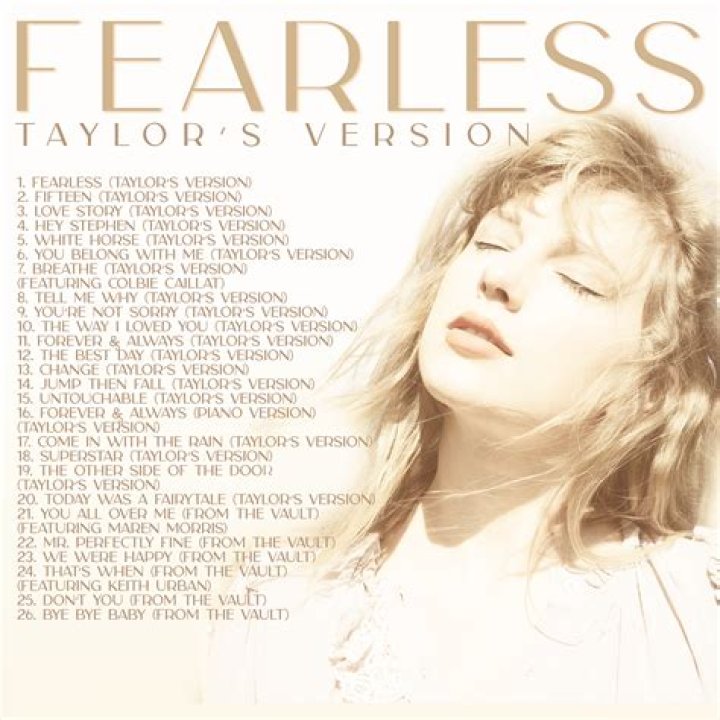 Taylor Swift announces full tracklist for 'Fearless (Taylor's Version)'