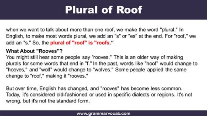 Why is the plural of roof not rooves